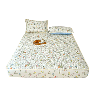 床笠纯棉100全棉加厚夹棉床套罩