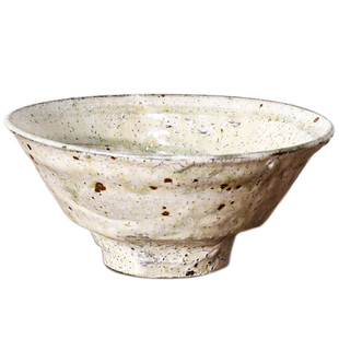 小葵川町屋 日本信乐烧山本一仁手作粉引平饭碗粗陶日料多用餐碗