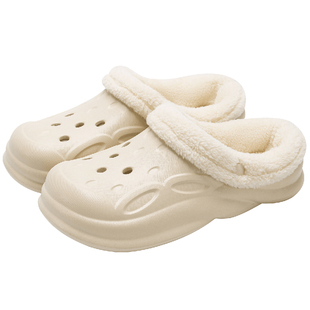 医用手术室拖鞋加棉男士可拆卸冬季防水加绒洞洞鞋女棉拖鞋冬外穿