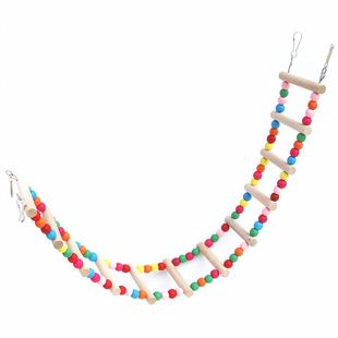 鹦鹉玩具攀爬云梯牡丹玩具玄凤啃咬梯子实木虎皮益智解压磨爪秋千