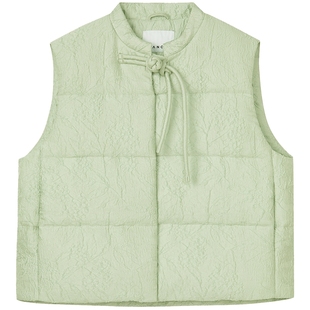 【匈牙利白鹅绒】LANCY/朗姿2025冬新款高级感立领短款羽绒马甲女