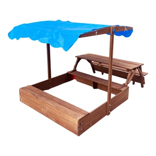 儿童沙池围栏实木户外玩具宝宝玩沙子防水沙坑家用室内室外幼儿园