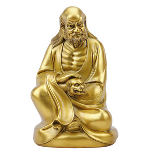 善缘堂 十八罗汉铜像伏虎降龙像黄铜佛像手工客厅装饰桌面铜摆件