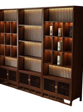 新中式博古架客厅茶室茶叶展示柜