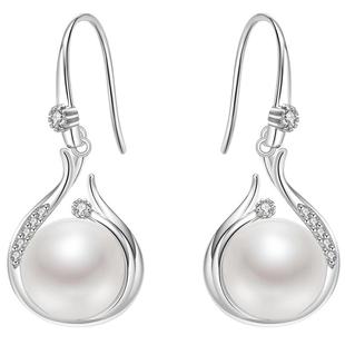 京润珍珠 绮梦S925银淡水珍珠耳饰优雅简约耳钩送女友节日礼物A*D