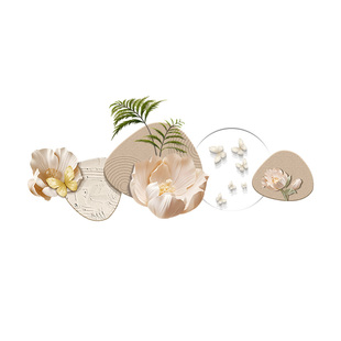 奶油风客厅装饰画高级感多层立体沙发背景墙挂画卧室床头带灯壁画