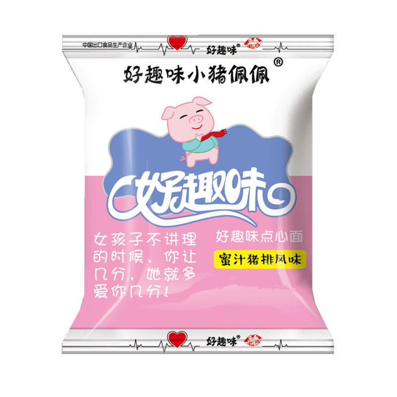 好趣味小猪佩佩点心面48克干脆面蜜汁猪排味