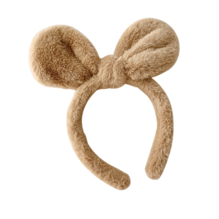 红色兔年头箍发卡可爱毛绒兔子发箍女款秋冬毛茸茸兔耳朵新年头饰