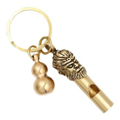 黄铜户外救生口哨子钥匙扣挂件
