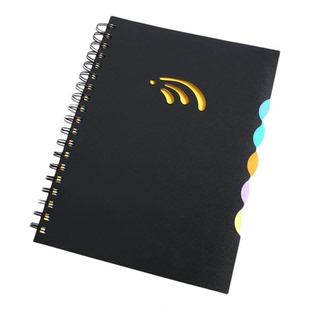 特价包邮加厚PP胶面A4线圈本子300页螺旋本办公记事本文具笔记本本子侧翻b5a5硬面分类笔记本145张290面