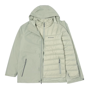 哥伦比亚男银点700蓬羽绒三合一运动服连帽防风衣运动夹克XE5418