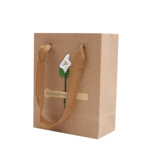 高档手提袋礼物袋子精美简约创意小清新干花生日礼物复古包装袋