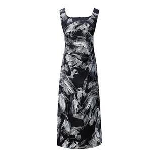 颜域复古气质连衣裙女装2026新款早春收腰印花方领裙子吊带背心裙