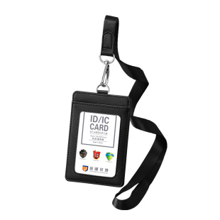 真皮证件卡套保护套定制工作证定做工作牌带挂绳牛皮胸卡公交门禁卡两卡位员工工牌上岗证校园学生饭卡挂牌