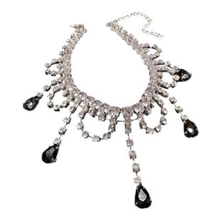 暗黑千金清冷感项链宫廷复古华丽满钻颈链多层重工锁骨链礼服配饰