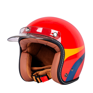 小码头盔装饰半盔复古电动车头盔帽女士摩托车四分之三盔帽3C认证