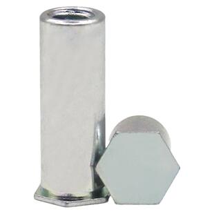 碳钢镀锌盲孔六角压铆螺母柱板螺柱BSO-M4-4/5/6/7/8/10/11/12/50