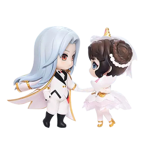 王者荣耀官方正版 真爱至上纯白花嫁周瑜小乔Q版手办套装