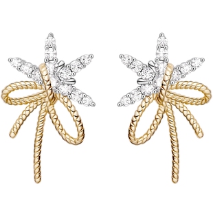 HEFANG何方丝带飘雪耳钉时尚轻奢耳环高级配饰女圣诞礼物