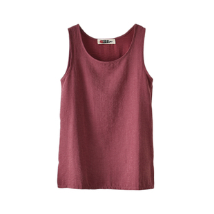棉麻女装2026春夏新款纯麻森系简约女式纯色内搭无袖上衣背心包邮
