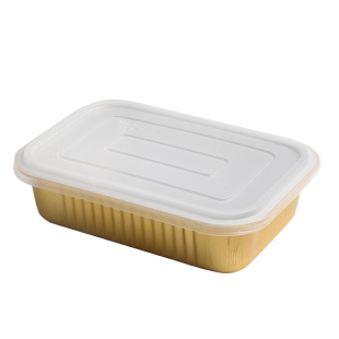 航空金色铝箔餐盒烤鱼打包盒烧烤锡纸盒外卖专用长方形保温商用