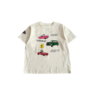 NEXT ZYU官方正品2026男童夏季汽车印花宝宝T恤圆领宽松儿童短袖