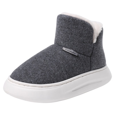 冬季男女情侣款加绒加厚保暖棉鞋居家室内防滑厚底软底高帮棉拖鞋