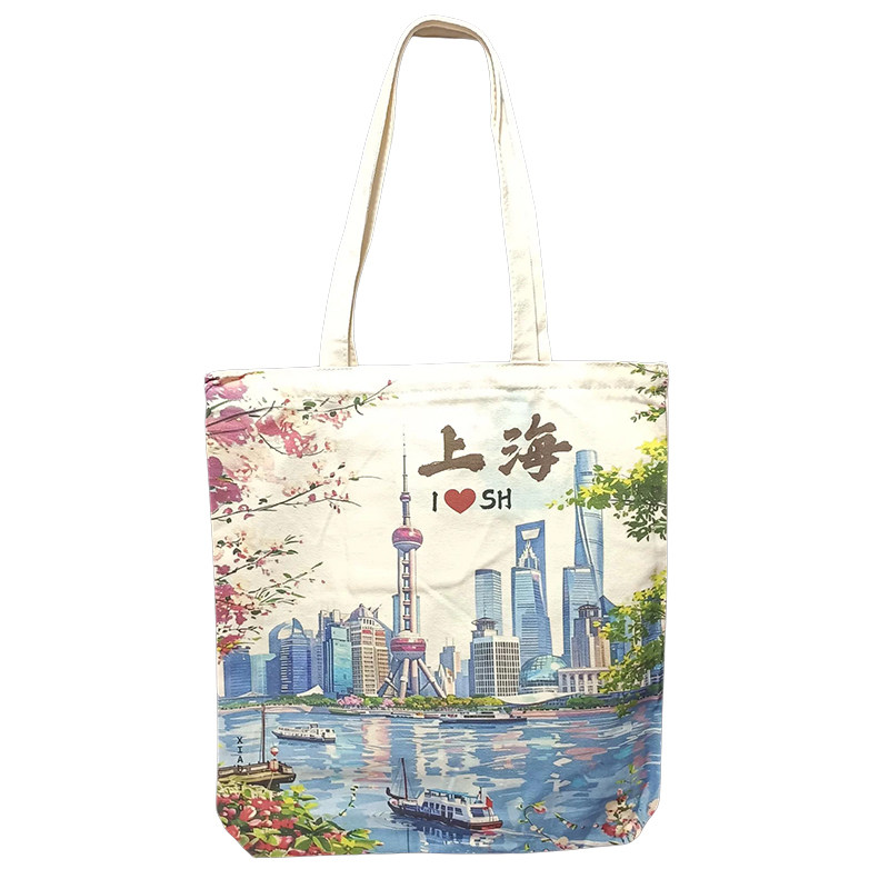 上海地标帆布包彩色印刷单肩包