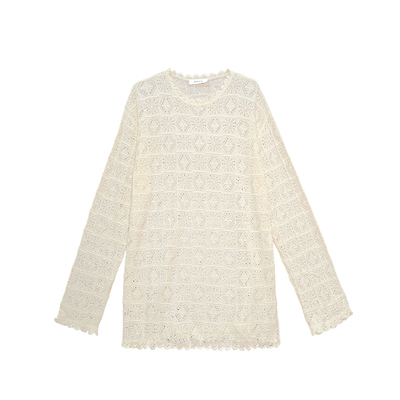 【现货】ECRIVAIN 26SS 春夏新款手工钩花长袖针织衫 DOUBLEBOO