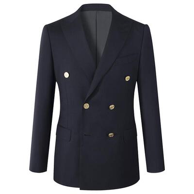 【120支纯羊毛】Tallia面料男士双排金扣商务休闲西服西装外套