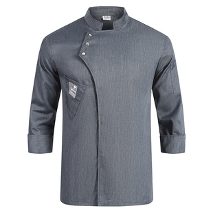 防水厨师工作服长袖男秋冬季服装定制餐饮烘焙烤肉饭店厨房工衣女