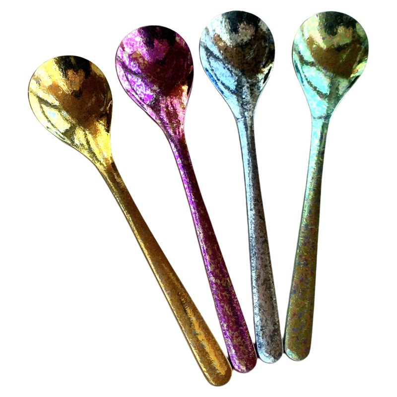 纯钛冰花结晶抑菌圆勺饭汤勺子