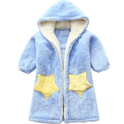 儿童睡袍法兰绒秋冬浴袍女童睡衣