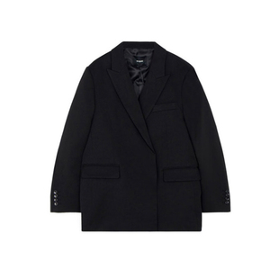 we11doneshark孙怡权志龙GD同款弹幕浮雕压花字母胶牌双层领西装