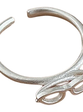 韩版小众S925纯银复古开口戒指女