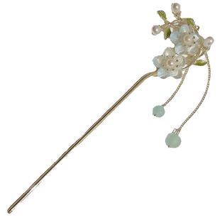 古风花朵发簪女高级感新中式盘发发钗步摇簪子马面裙配饰汉服头饰