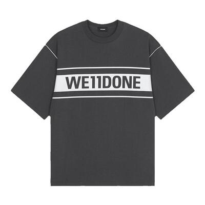 中性反光银色短袖T恤WE11DONE