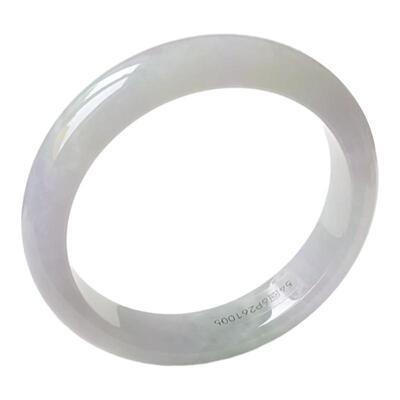 54圈6P261005平安镯 大艺珠宝冰紫春彩冰糯种天然缅甸A货翡翠手镯