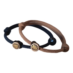 MD原创 国风流行925银日进斗金吉祥手工编织手绳可调学生情侣项链