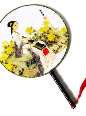 艺蕴宫廷风牡丹仙子单面圆扇