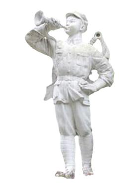 汉白玉石雕人物军人文化革命战士