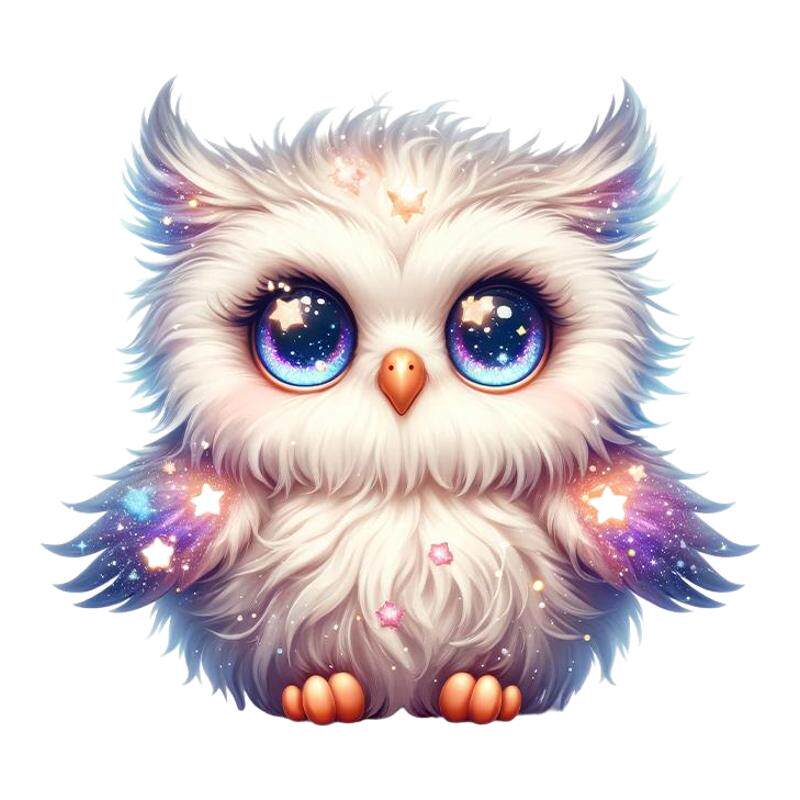 可爱卡通小猫头鹰墙面贴纸