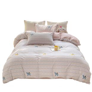 晚安家纺亲肤磨毛四件套加厚塔里木棉床单保暖被套床上用品秋冬季