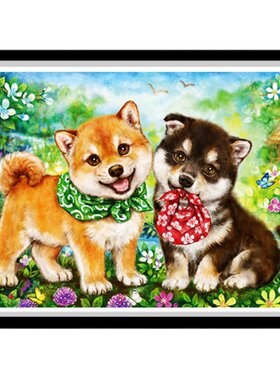 动物小狗钻石画柴犬卧室满钻全贴