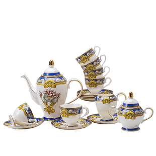 下午茶茶具套装 欧式茶具套装 家用 简约骨瓷咖啡杯套装西式 海洋