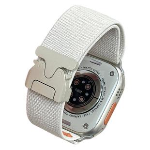 适用applewatchS11新款降落伞扣尼龙表带iWatchS10针织弹力回环苹果手表S9/8/7/se布纹透气Ultra运动腕带男女