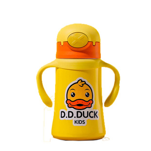小黄鸭儿童保温杯带手柄幼儿园水壶婴儿学饮杯316不锈钢吸管水杯