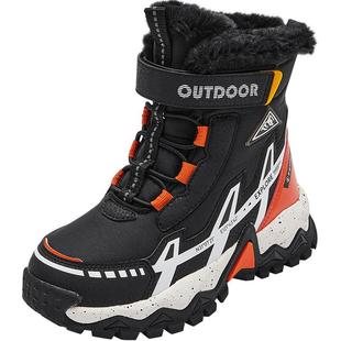 巴拉巴拉男童棉靴宝宝加绒靴子秋冬款童鞋儿童长筒女童鞋子雪地靴