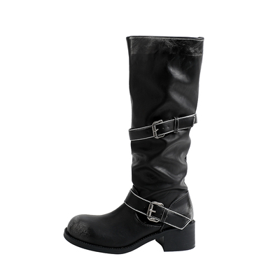 现货！！【免费试穿】牛皮长靴