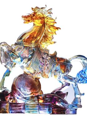 生肖马琉璃风水摆件立马如意